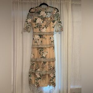 Elegant Floral Embroidered Dress
